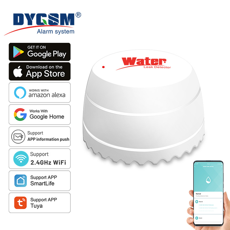 Water Leak Detector Wired - Tuya WiFi Water Leak Detector Flood