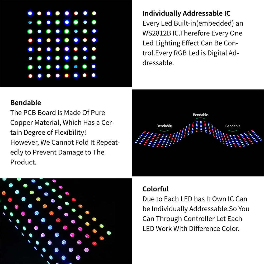 8X8 16X16 8X32 WS2812B With US – обзор и цена Rgb Led Matrix 8X8