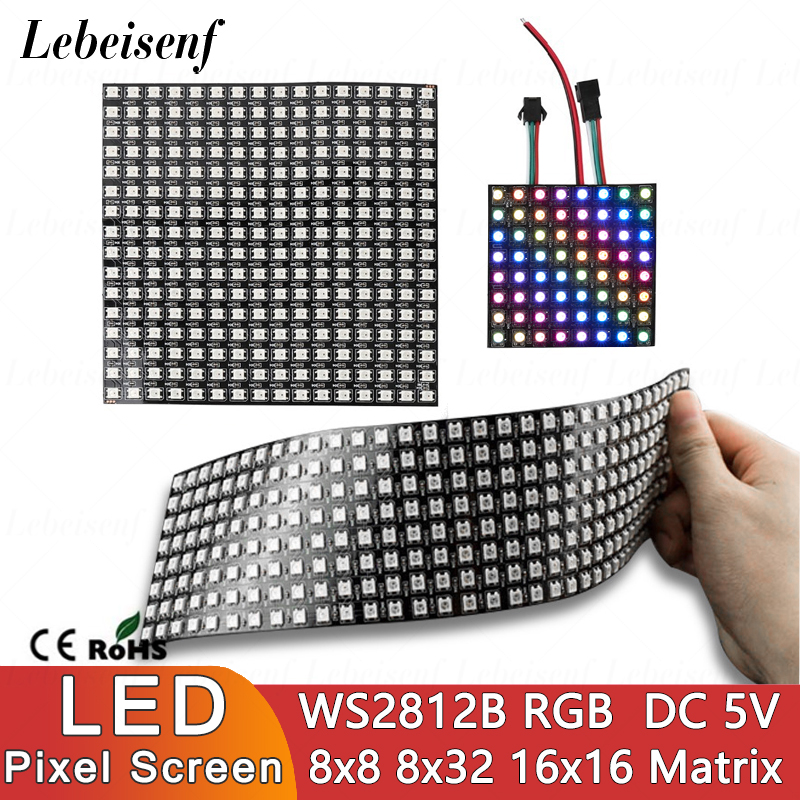 LED Digital Pixels Screen WS28 – обзор и цена Rgb Led Matrix 8X8