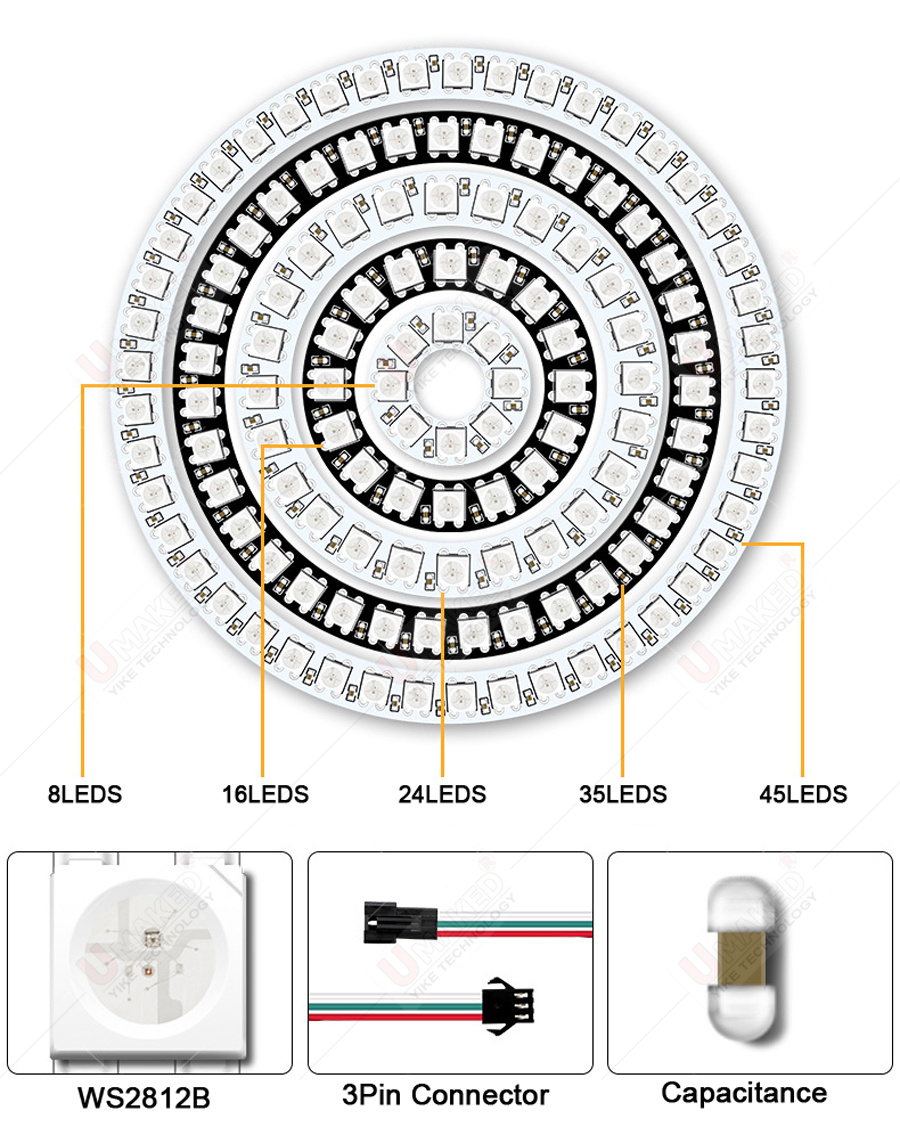2pcs WS2812B Individually Addr – обзор и цена Rgb Led Matrix 8X8