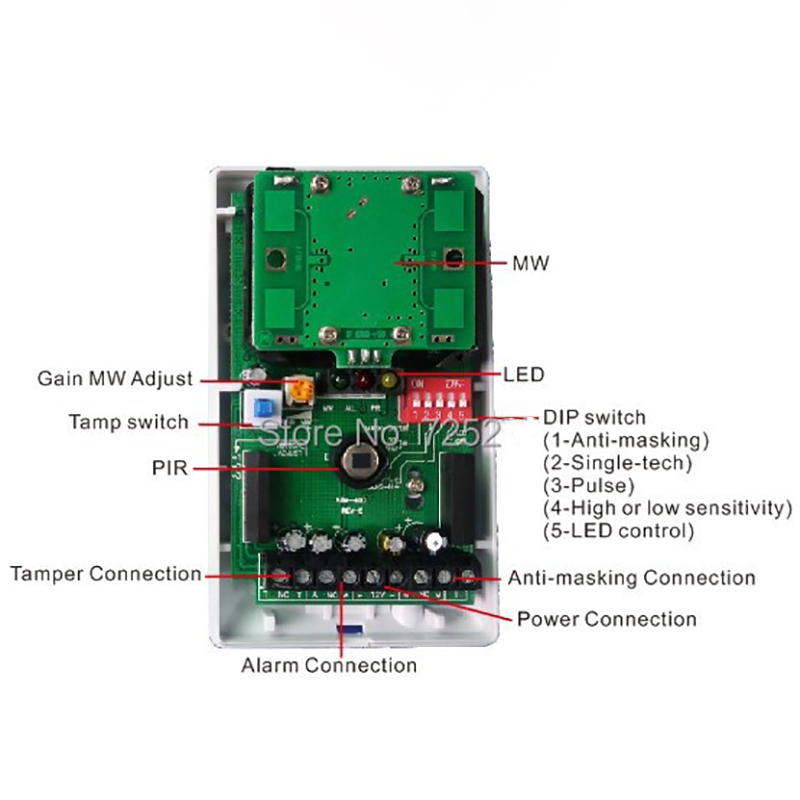 1/3pcs Wired Indoor PIR Microw – обзор и цена Motion Sensor Pir Wired