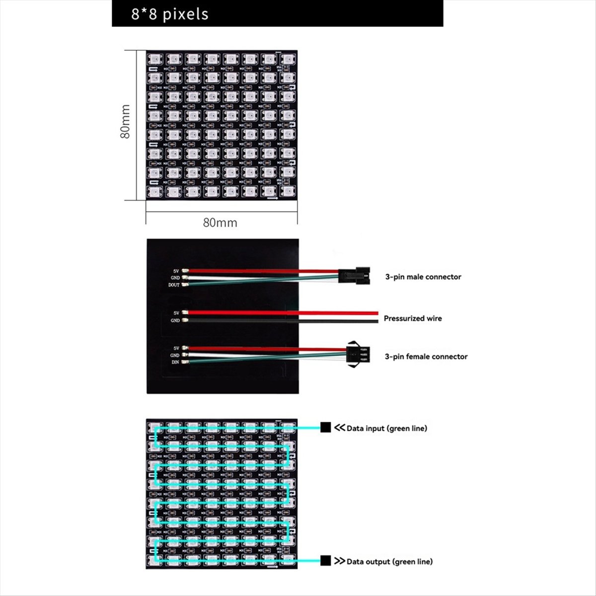 A36R WS2812B Dot Matrix Screen – обзор и цена Rgb Led Matrix 8X8